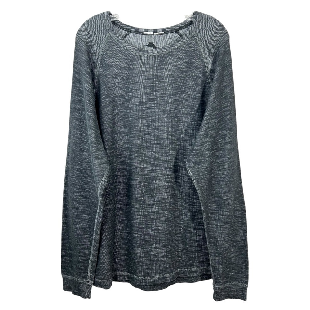 Tommy Bahama Black Marled Theremal Long Sleeve Shirt XXL